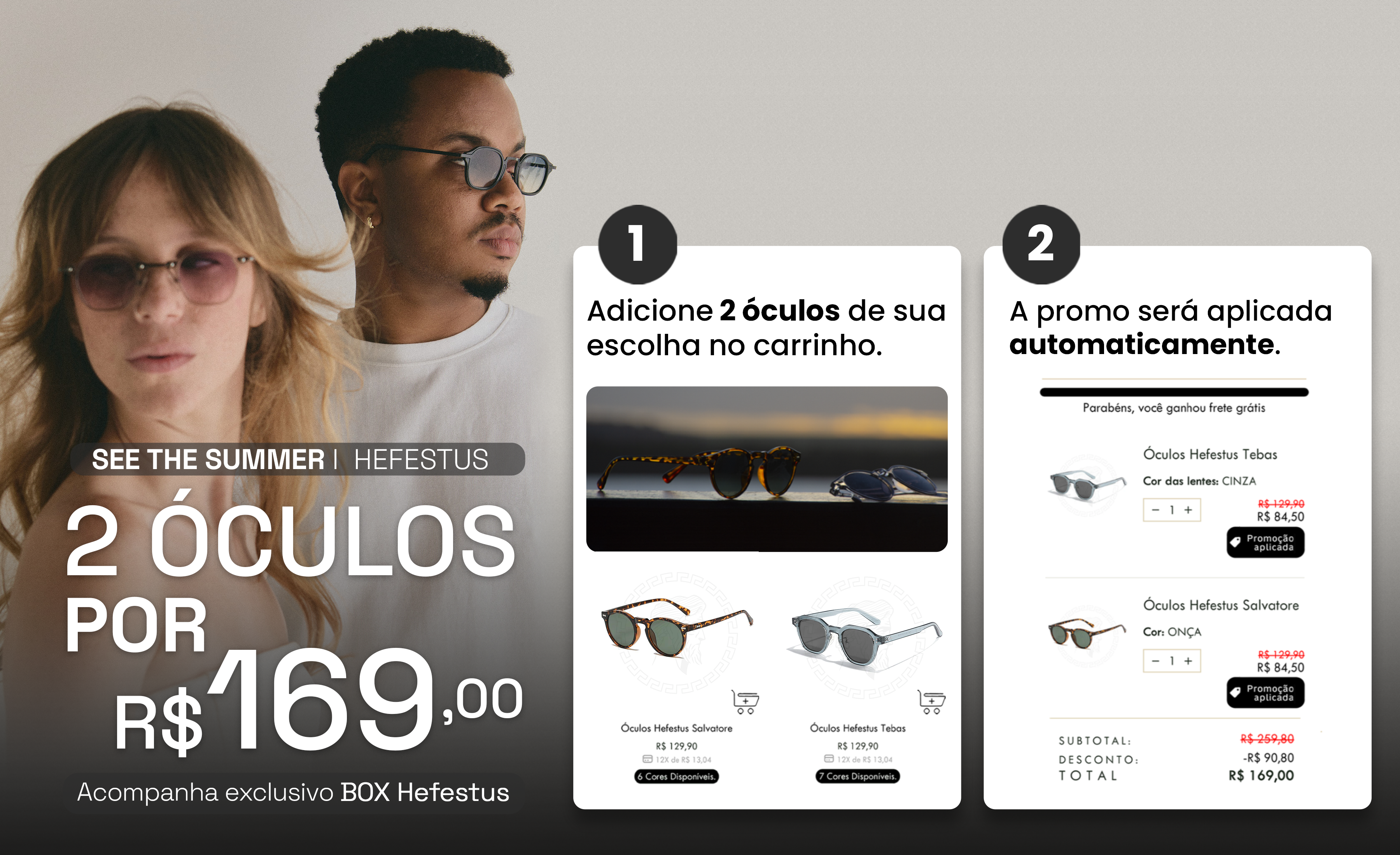 Óculos de sol arredondados