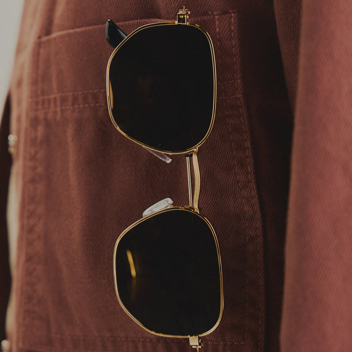 Óculos de Sol HFSTS Hexagonal Dourado