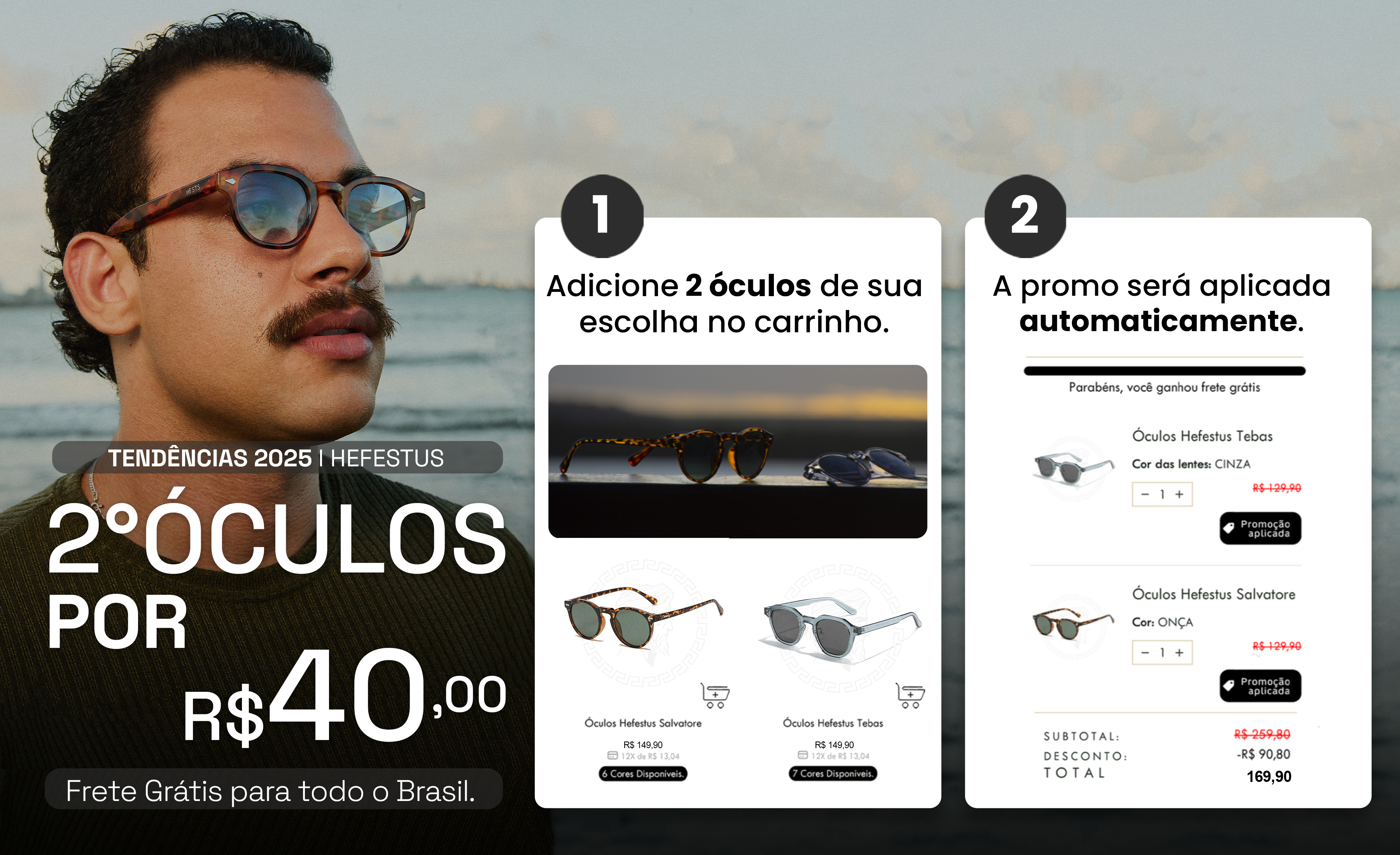 Segundo Óculos por R$40